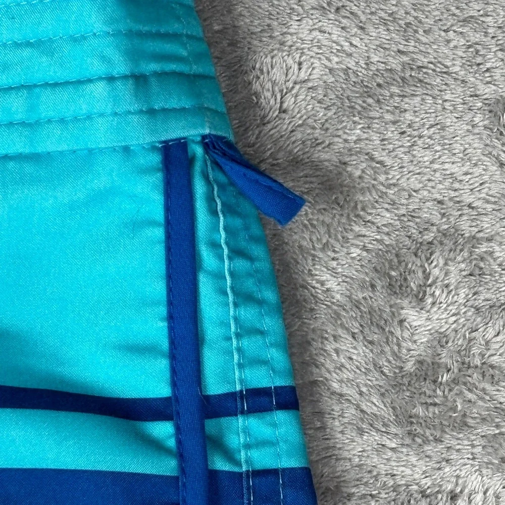 Original‎ Penguin Mens Striped Board Shorts Turquoise Pink Blue Swim Trunks 34
